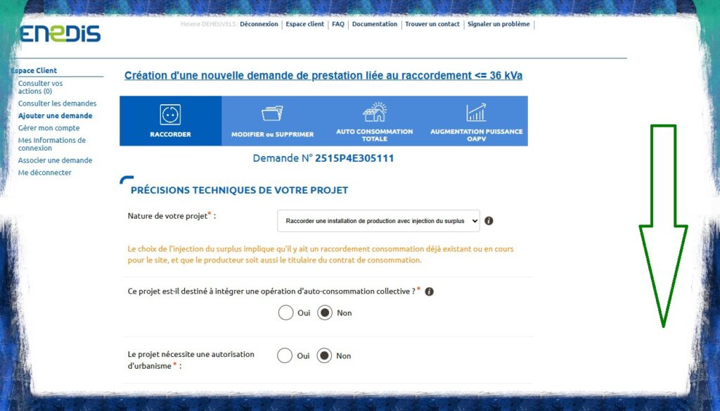 Supprimer une demande de raccordement