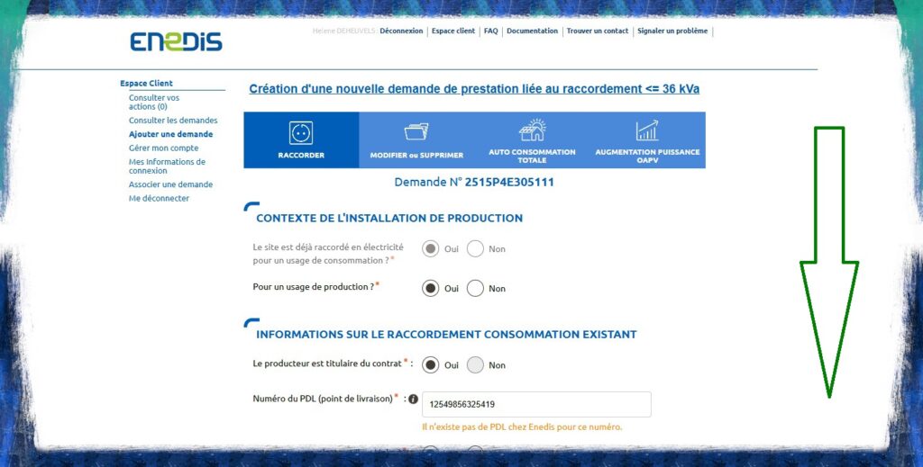 Supprimer une demande de raccordement