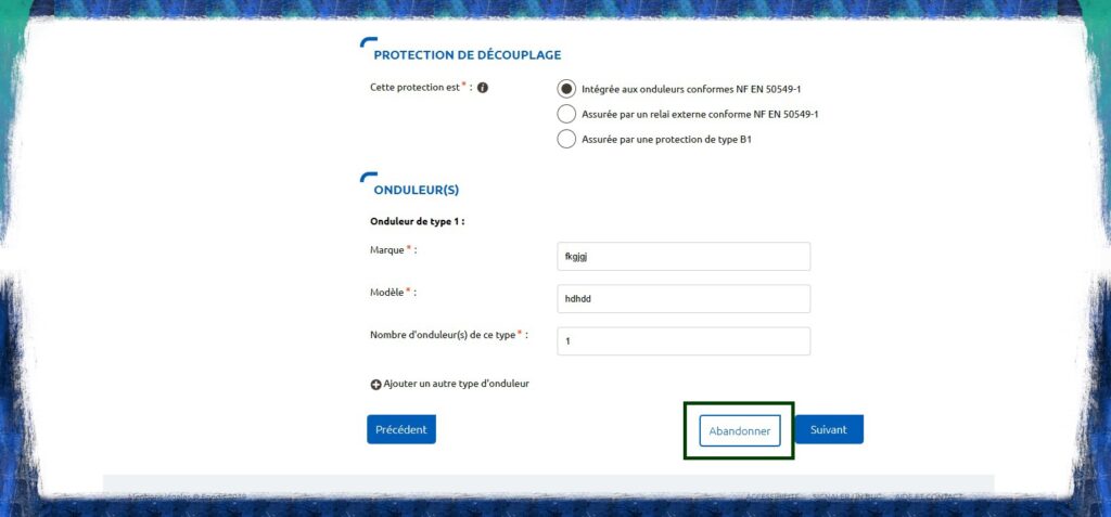 Supprimer une demande de raccordement