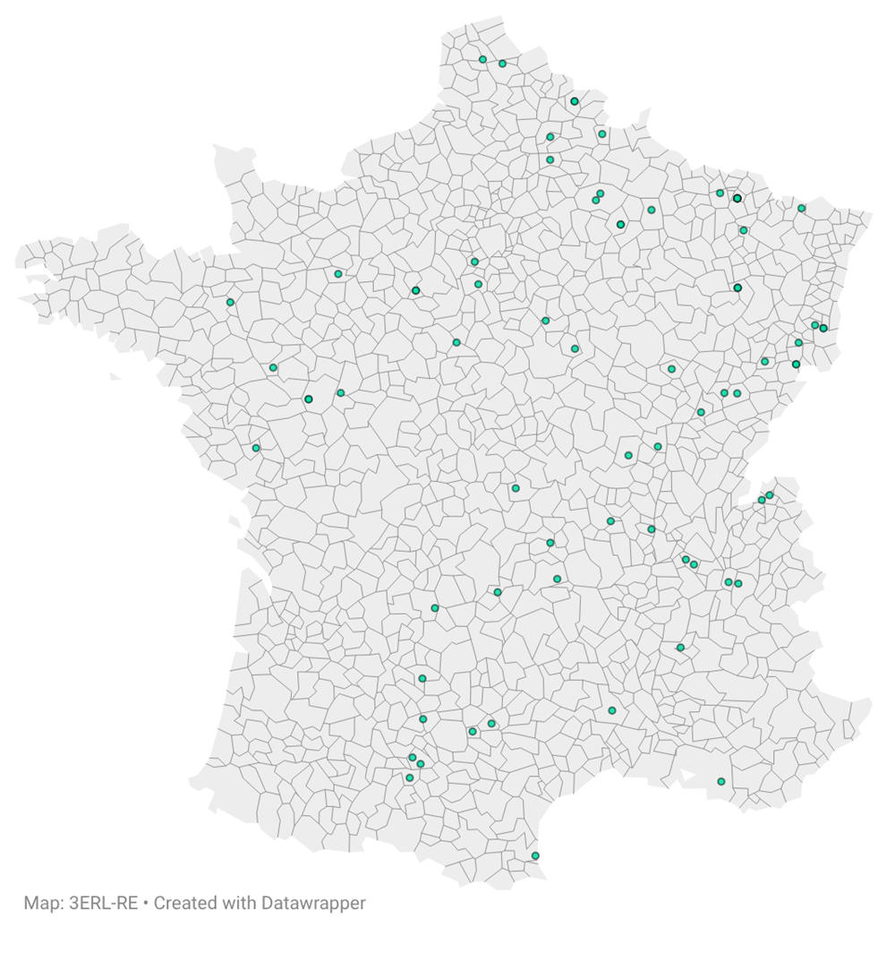 Carte de France avec points