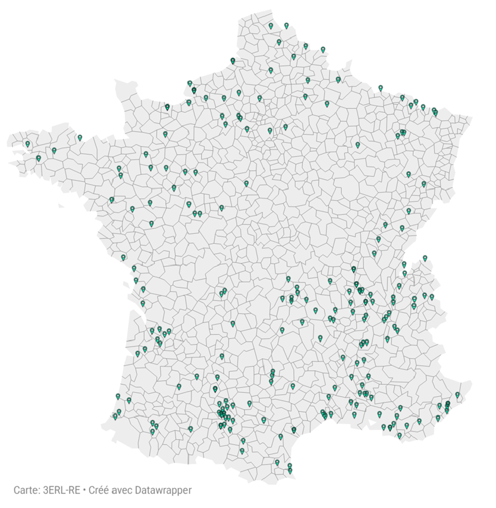 Carte de France avec points
